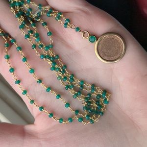 The Saatva Collection Sri Yantra Emerald Necklace